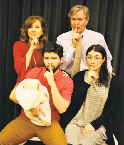  ?? Square One / Contribute­d photo ?? Paulo Araujo and Josie Kulp, seated, with Peggy Nelson and Peter Wood in “Clever Little Lies” at Square One in Stratford. Below, Susan Kulp and Marty Tucker in “Marjorie Prime” by the New Haven Theater Company.