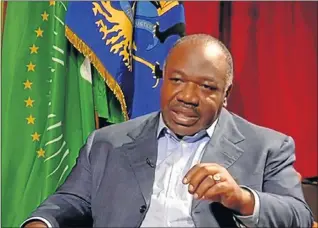  ?? REUTERS Picture: ?? PROMISES: A still image from a video shows Gabon President Ali Bongo being interviewe­d in the capital, Libreville, at the weekend.