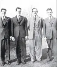  ?? PHOTO COURTESY SUSAN PARKS-SPENCER ?? The Parks brothers in 1941, left to right: Barry, Donald, Joe, and James Fay.