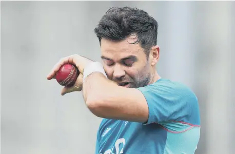  ?? ?? England’s James Anderson during a nets session.