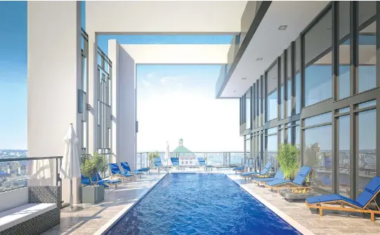  ?? SUPPLIED ?? 628 Saint-Jacques’s will have one of the highest outdoor pools in Montreal.