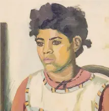  ?? ?? Maggie Laubser. «Ritratto di Kalie» (particolar­e), 1925