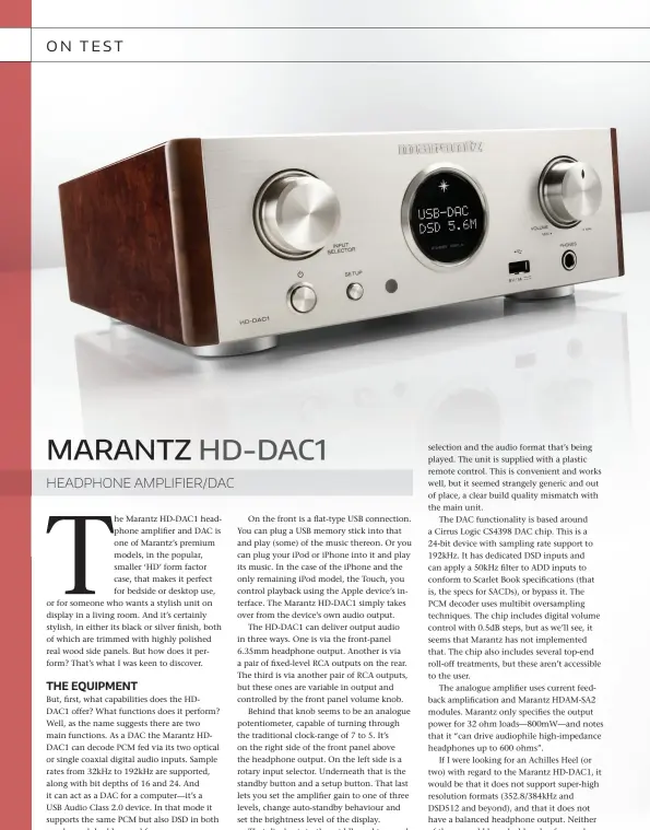 MARANTZ HD-DAC1 HEADPHONE AMP/DAC - PressReader