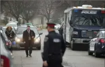  ?? DAVID BEBEE, RECORD STAFF ?? Tilley Court in Kitchener was closed Tuesday morning after police received a call about a man who was trying to harm himself.