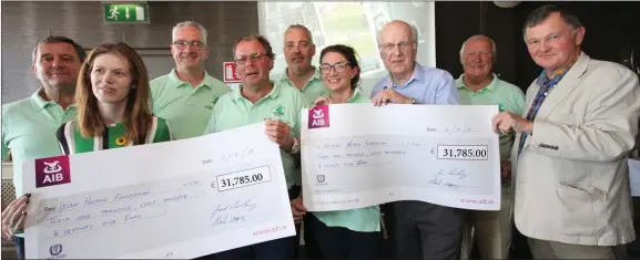  ??  ?? Michael Dempsey, Angela Shafer Irish Hospice Foundation, Ronan Whelan, Ger Crowley, John Hearns, Gillian Mangan, Sean Dorgan, Dave Crowley, Brendan Cuddihy Wicklow Hospice.