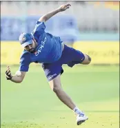  ??  ?? India’s captain Rohit Sharma dives to catch the ball during a practice session ahead of the third ODI against Sri Lanka at the ACA-VDCA Cricket Stadium in Visakhapat­nam on Saturday.