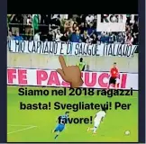  ??  ?? La reazione Mario Balotelli ha risposto su Instagram allo striscione razzista esposto a San Gallo, «il mio capitano è di sangue italiano». Risposta: «Siamo nel 2018, ragazzi basta! Svegliatev­i per favore»