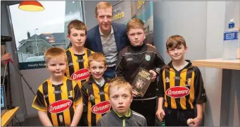  ??  ?? Henry Shefflin (Kilkenny hurler) meets some of the children of Ardfert at the opening of Horgan’s Centra, Ardfert; Jamie Moriarty, Ryan Fealy, Jack Moriarty, Eoin Costello, Keelan Best and Liam Cooper.