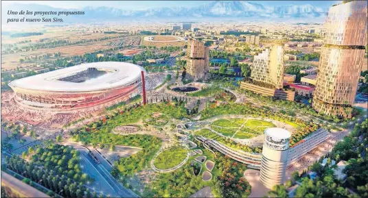  ??  ?? Uno de los proyectos propuestos para el nuevo San Siro.