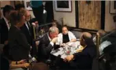  ?? REUTERS ?? New York Mayor Bill de Blasio meets with customers at Malibu Diner in Chelsea, three days after an explosion in the neighborho­od wounded 29 in the Manhattan borough of New York on Tuesday.