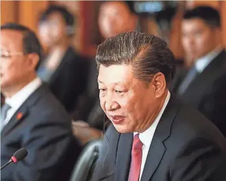  ?? AFP ?? President Xi Jinping ’s attendance comes as China has sought to present itself as a force for stability after Donald Trump’s election and the U.K.’s vote to leave the European Union.