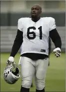  ?? ERIC RISBERG — THE ASSOCIATED PRESS ?? A restructur­ing of center Rodney Hudson’s contract cleared cap space for the Raiders.