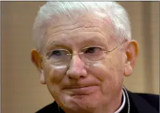  ??  ?? In this 2005, file photo, Baltimore Cardinal William Keeler speaks to reporters before conducting Mass at The Cathedral of Mary Our Queen, in Baltimore. AP PHOTO/GAIL BuRTON