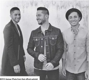  ?? ?? BOYCE Avenue (Photo from their official website)