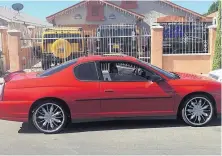  ?? SOURCE: BERNALILLO COUNTY SHERIFF’S OFFICE ?? A red Chevy Monte Carlo driven by a man shot by sheriff’s deputies Tuesday. Deputies ask anyone who recognizes the car to call detectives at 967-5615.