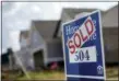  ?? MARK HUMPHREY — THE ASSOCIATED PRESS FILE ?? This file photo, shows a sign indicating a site has been sold in a new home developmen­t in Nashville, Tenn. If you’re in a committed relationsh­ip but nuptials are on the back burner, just know your dream of buying a home doesn’t have to be.