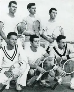  ?? WILLIAM & MARY ALUMNI ASSOCIATIO­N VIA THE NEW YORK TIMES ?? Before joining the CIA, Fred Kovaleski, bottom right, and his college teammates at William & Mary won NCAA tennis championsh­ips in 1947 and ’48.