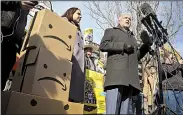  ?? AP/BEBETO MATTHEWS ?? New York City Councilman Jimmy Van Bramer speaks at a news conference Thursday near the site where Amazon had planned to build a new headquarte­rs. “They buckled because we held firm on the values of New Yorkers,” Van Bramer said.
