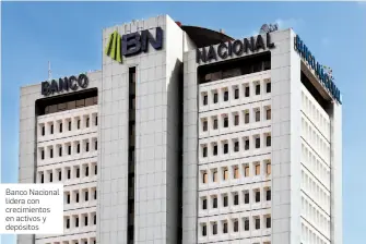  ??  ?? Banco Nacional lidera con crecimient­os en activos y depósitos