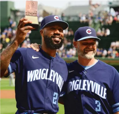  ?? PAUL BEATY/AP ?? Heyward’s community work in Chicago has made him the Cubs’ Roberto Clemente Award nominee three years straight.