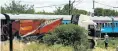  ??  ?? The truck and train that collided at a level crossing near Kroonstad this week.