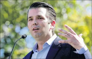 ?? AP PHOTO ?? Donald Trump Jr. has retained a New York-based lawyer to represent him.