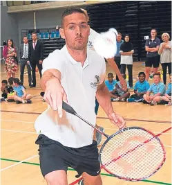  ??  ?? Scotland and Celtic goalkeeper Craig Gordon, who yesterday helped launch ticket sales for next year’s 2017 World Badminton Championsh­ips, which are to be staged at Glasgow’s Emirates Arena.