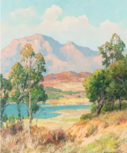  ??  ?? Maurice Braun (1877-1941), Mountain and Lake. Oil on canvas, 24 x 20 in. Estimate: $10/15,000
