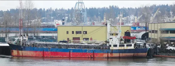  ?? DOUGLAS QUAN ?? The MV Sun Sea, which brought 500 Sri Lankan migrants to B.C.in 2010, remains at a federal dock in Delta. It has cost taxpayers $970,000 for storage and maintenanc­e.