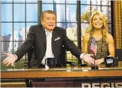  ?? CHARLES SYKES AP FILE ?? Regis Philbin and Kelly Ripa appear on Philbin’s farewell episode of “Live! with Regis and Kelly” in New York in 2011. Philbin died Friday.