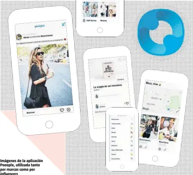  ??  ?? Imágenes de la aplicación Peeople, utilizada tanto por marcas como por
influencer­s