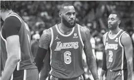  ?? GETTY IMAGES ?? LeBron James was banned one game after his altercatio­n with Isaiah Stewart.