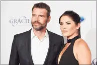  ?? Chris Pizzello / Invision/AP ?? Scott Foley, left, and Marika Dominczyk, arrive at the 41st annual Gracie Awards Gala in 2016 in Beverly Hills, Calif. The actors, who are married, were recently seen dining at Gabriele’s of Westport.