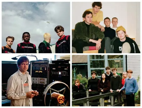  ??  ?? Clockwise from top left: Black Midi; Squid; Black Country, New Road; and producer Dan Carey