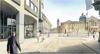  ??  ?? > An artist’s impression of the top of Hill Street once work has been completed on the Midland Metro line