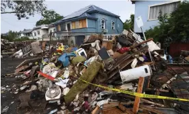  ?? ?? Flood-damaged homes in Lismore (pictured here on 29 March), which were inundated during the 28 February deluge. Photograph: Darren England/EPA