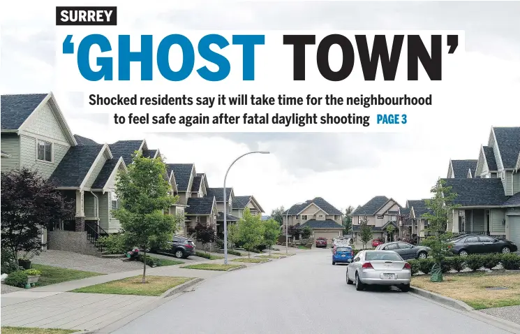  ?? RICHARD LAM/PNG ?? Neighbours say they had always felt safe until nurse and minor hockey coach Paul Bennett was shot dead Saturday in his driveway in the 18200-block 67A Avenue.