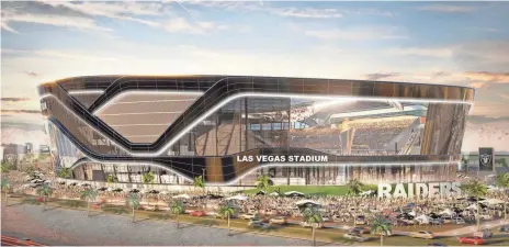  ?? MANICA ARCHITECTU­RE ?? The Raiders’ Las Vegas stadium is scheduled to open in 2020, and owner Mark Davis plans to bid for mid-2020s Super Bowls.