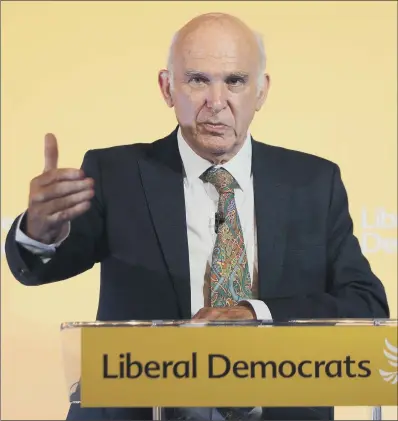  ?? PICTURE: YUI MOK/PA WIRE ?? SIR VINCE CABLE: Said he was in favour of giving Transport for the North powers to directly invest in infrastruc­ture.