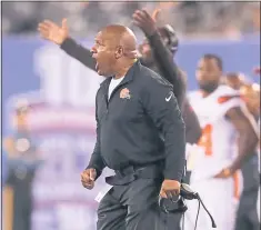  ?? GETTY IMAGES ?? Cleveland Browns coach Hue Jackson said ‘he feels really good about this group,’ concerning his team. It can’t get much worse; he’s 1-31in two seasons there.