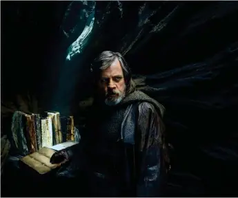  ??  ?? Back in the old routine: Mark Hamill as Luke Skywalker in The Last Jedi