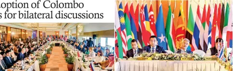  ?? ?? Ministers of IORA’s 23 member states and 11 dialogue partners attending the Colombo meeting on Wednesday with the focus being ocean peace and blue economy.