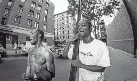  ?? ELMUTS GUNARS ?? Mike Hernandez and Harold Hunter share a happy moment in “All the Streets Are Silent,” showing at the 2021 Cultures & Communitie­s Festival.