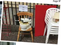  ??  ?? Fed up: Christophe­r Stevens with the abandoned dining chairs and (above) cast-offs dumped on a Bristol street