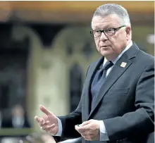  ?? JUSTIN TANG/THE CANADIAN PRESS ?? Public Safety Minister Ralph Goodale, above, called Bill C-22 “a major boost in the accountabi­lity of those responsibl­e for our collective security.” The House of Commons passed legislatio­n Tuesday that will create a committee of parliament­arians to...