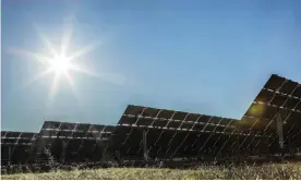  ?? Photograph: David Trood/Getty Images ?? Solar briefly provided the majority of Australia’s electricit­y generation on the weekend, overtaking coal-fired power for the first time.