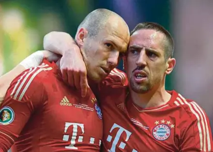  ?? AFP PIC ?? Bayern Munich’s Franck Ribery (right) and Arjen Robben will be bidding farewell to the club after their final Bundesliga appearance against Eintracht Frankfurt tomorrow.