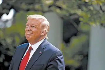  ?? EVAN VUCCI/AP ?? President Donald Trump speaks in the Rose Garden of the White House on Thursday in Washington, D.C.