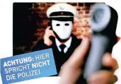  ?? FOTO: DPA ?? Die Polizei warnt mit Plakaten und anderen Aktionen immer wieder vor falschen Polizisten und Betrügern.