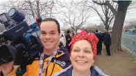  ?? COURTESY OF DAVID CARL ?? David Carl, left, said his mother, Gail Turner, taught him how to face adversity. The two coincident­ally were at the same women’s march, he as a reporter and she as a participan­t, even though they lived in separate states.